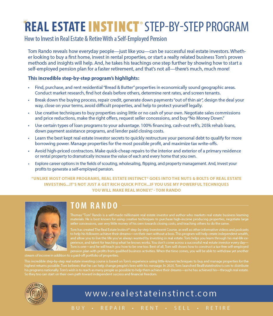 Real Estate Instinct Step By Step Program - Back Cover